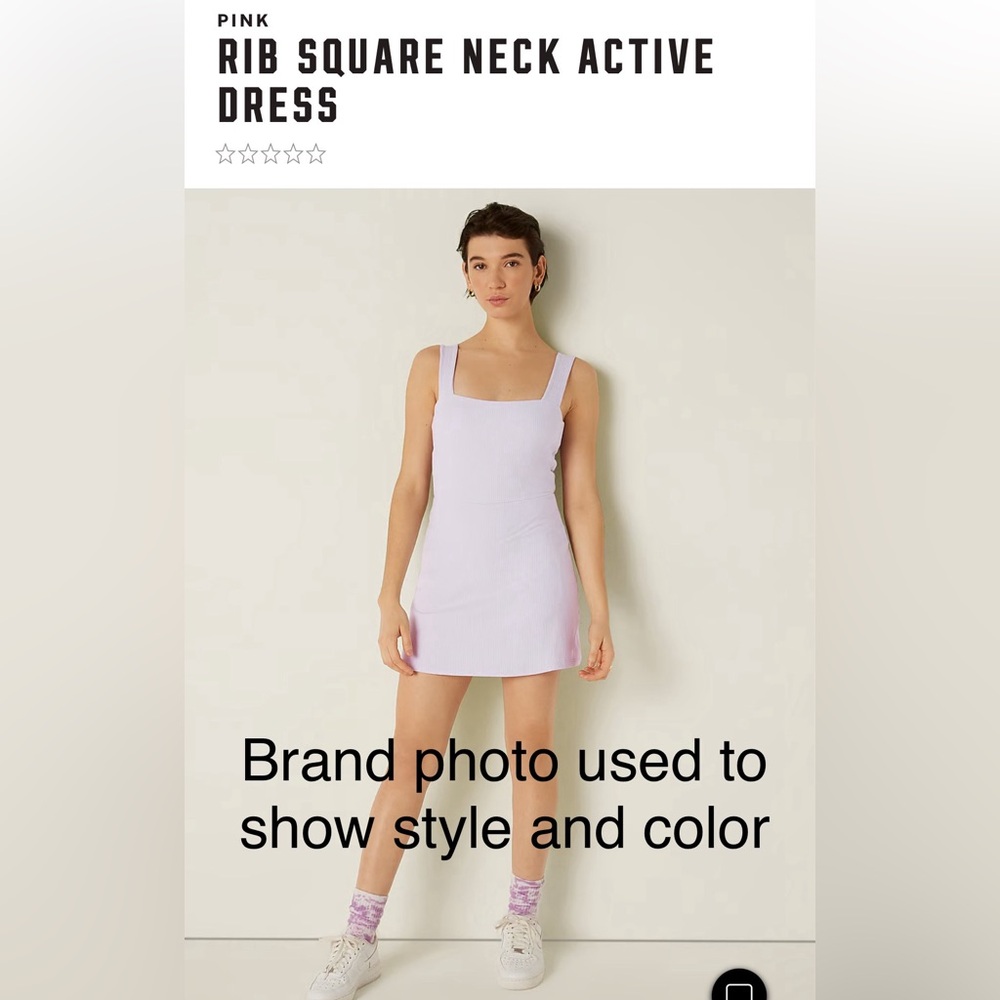 (NWT) Size Medium VS PINK brand Rib Square Neck Active Dress